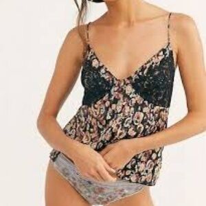 Free People Little Dreams Printed Lace Camisole